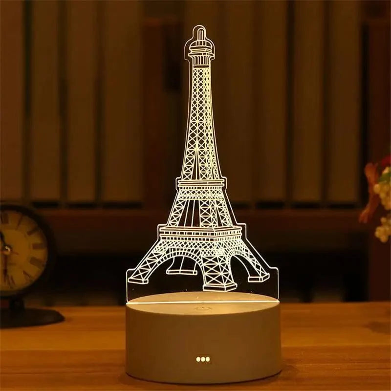 New Sterlling Romantic Love 3D Lamp Heart-shaped Balloon Acrylic LED Night Light Decorative Table Lamp Valentine's Day Sweetheart Wife's Gift