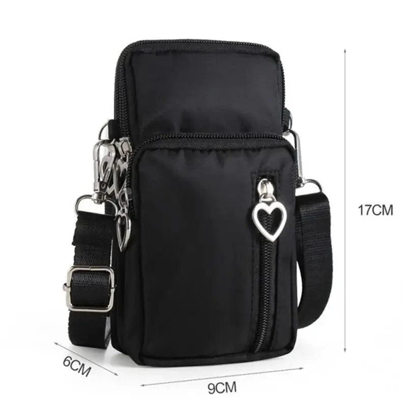 New Trendy Crossbody Zipper  Shoulder Bag For Ladies And Girls Multifunction Handbag Wrist Purse For Females