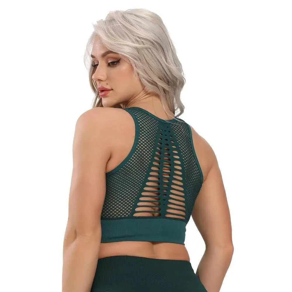 New Trendy Women's T-shirts Workout Sports Bra Yoga Vest Backless Solid Quick Dry Running Gym Sport bra Yoga Shirts