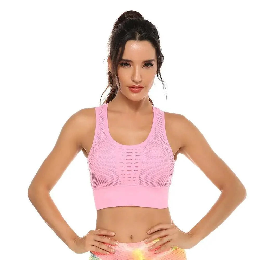 New Trendy Women's T-shirts Workout Sports Bra Yoga Vest Backless Solid Quick Dry Running Gym Sport bra Yoga Shirts