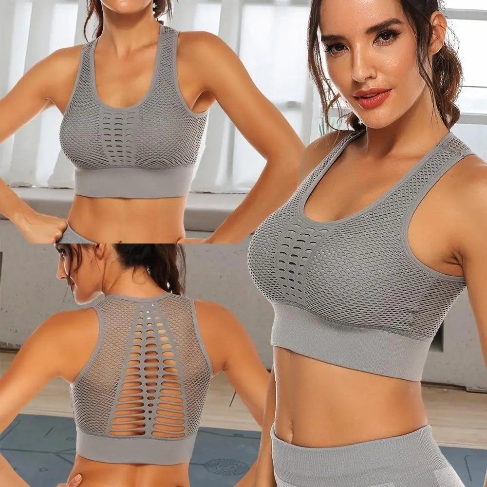New Trendy Women's T-shirts Workout Sports Bra Yoga Vest Backless Solid Quick Dry Running Gym Sport bra Yoga Shirts
