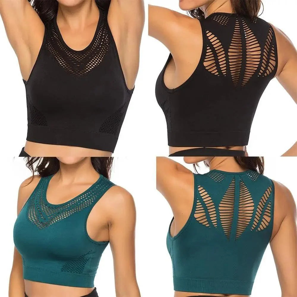 New Trendy Women's T-shirts Workout Sports Bra Yoga Vest Backless Solid Quick Dry Running Gym Sport bra Yoga Shirts