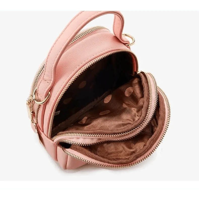 New Versatile Big Capacity 3 Layer Women Backpack Fashionable Small Backpack For Ladies Soft Leather Shoulder Crossbody bag for Female