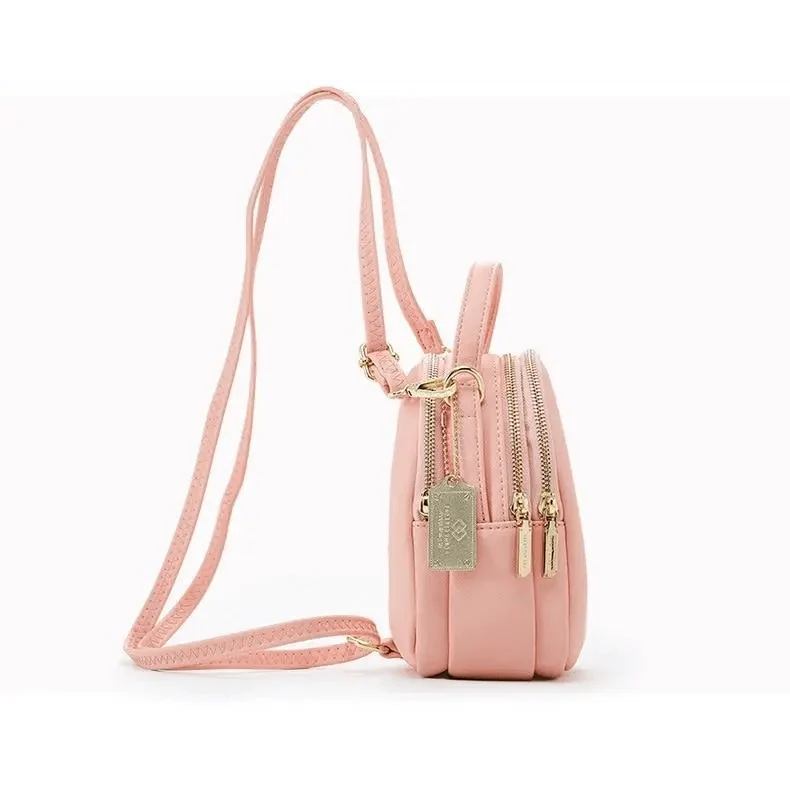 New Versatile Big Capacity 3 Layer Women Backpack Fashionable Small Backpack For Ladies Soft Leather Shoulder Crossbody bag for Female