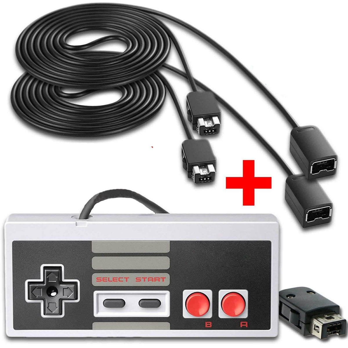Nintendo NES Mini Classic Edition Game Controller with 2 Pieces 10ft Extension Cable