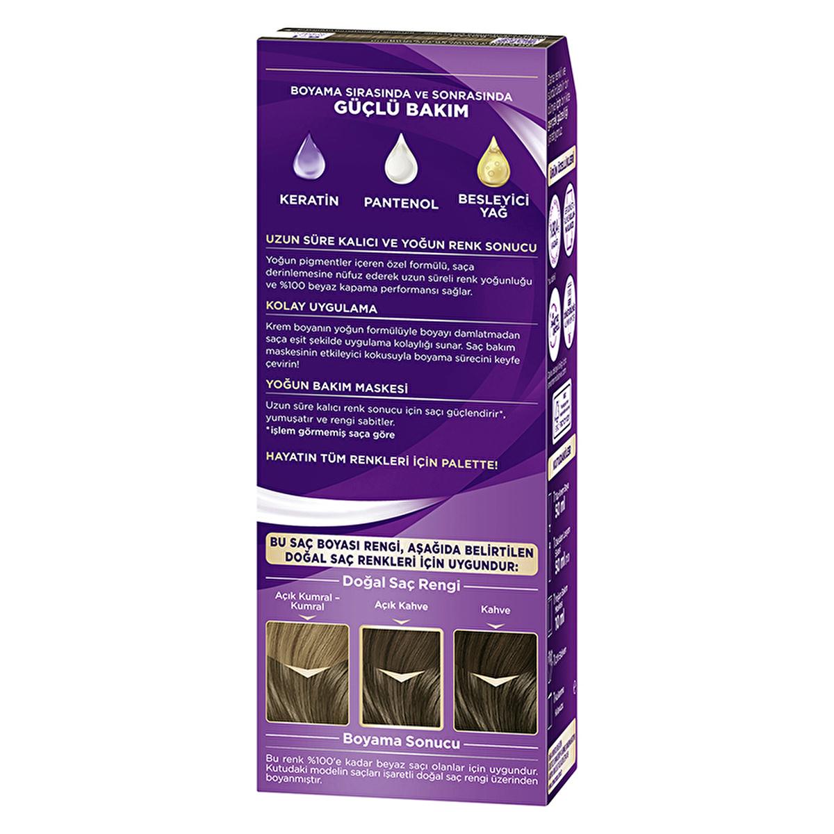 Palette Cool Ash Dark Blonde Hair Dye with Keratin & Nourishing Oils - Intense, Long-Lasting Color & Shine