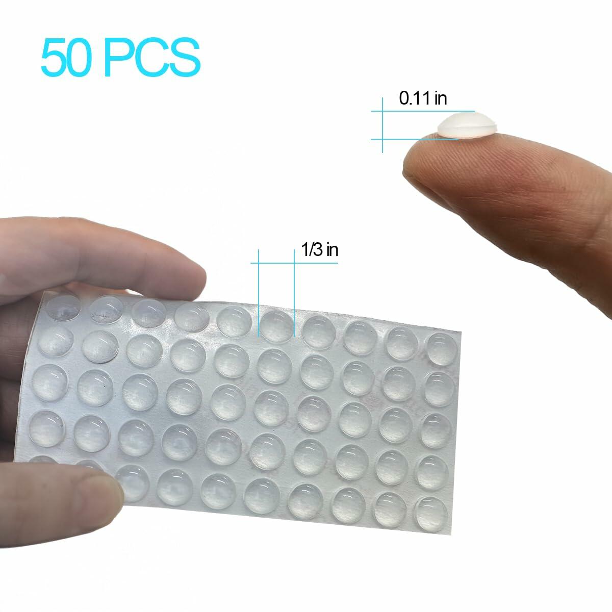 56 pcs Clear Self Adhesive Door Stoppers Set Wall Protectors 1.57x0.33"
