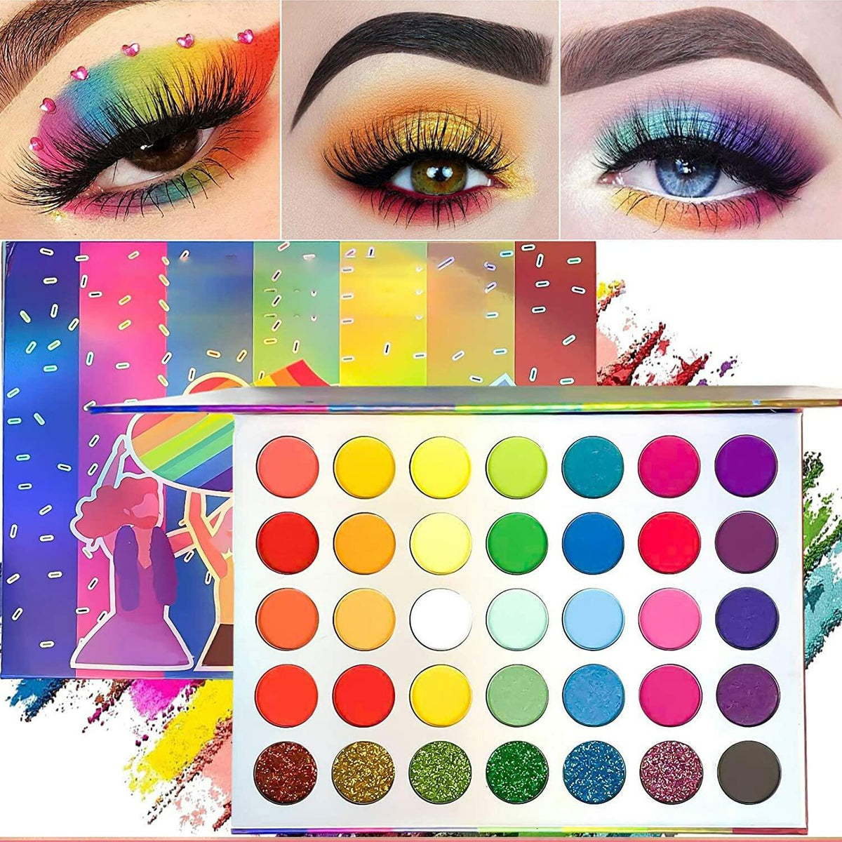 Jutoe 35-Color Eyeshadow Palette – Matte, Shimmer, Waterproof, Long-Lasting