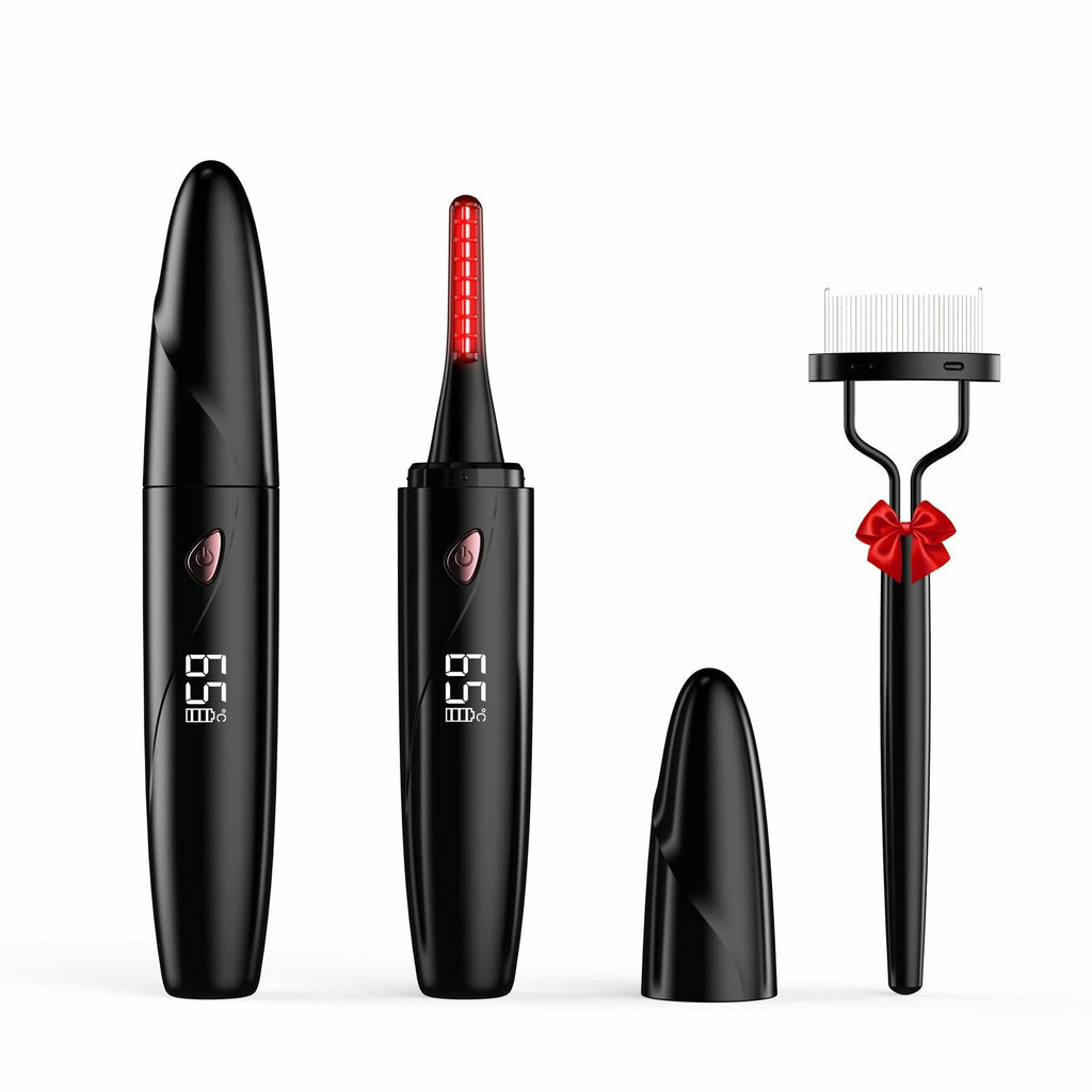 Sawjay Heated Eyelash Curler USB-C Rechargeable 4 Temp Settings Black
