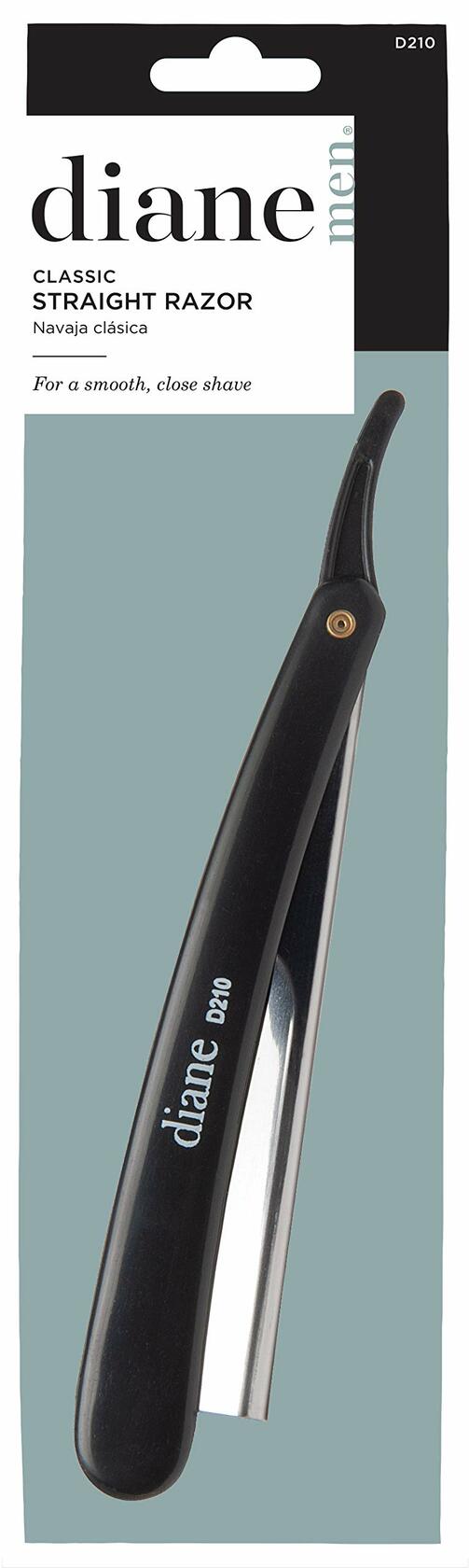Diane D210 Black Straight Razor Plastic Handle - Single Razor New