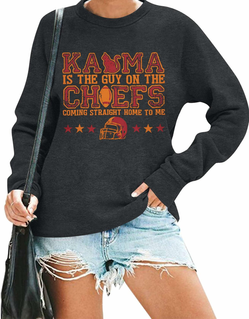 BANGELY Women's Football Sweatshirt Long Sleeve Pullover Funny Graphic Top