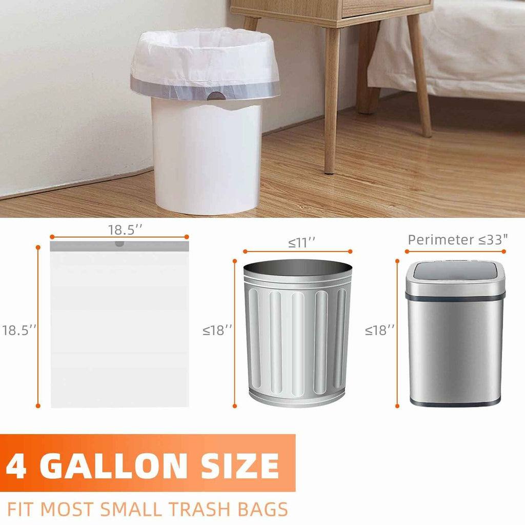 4 Gal Drawstring Trash Bags 57 Count White Small Garbage Can Liners