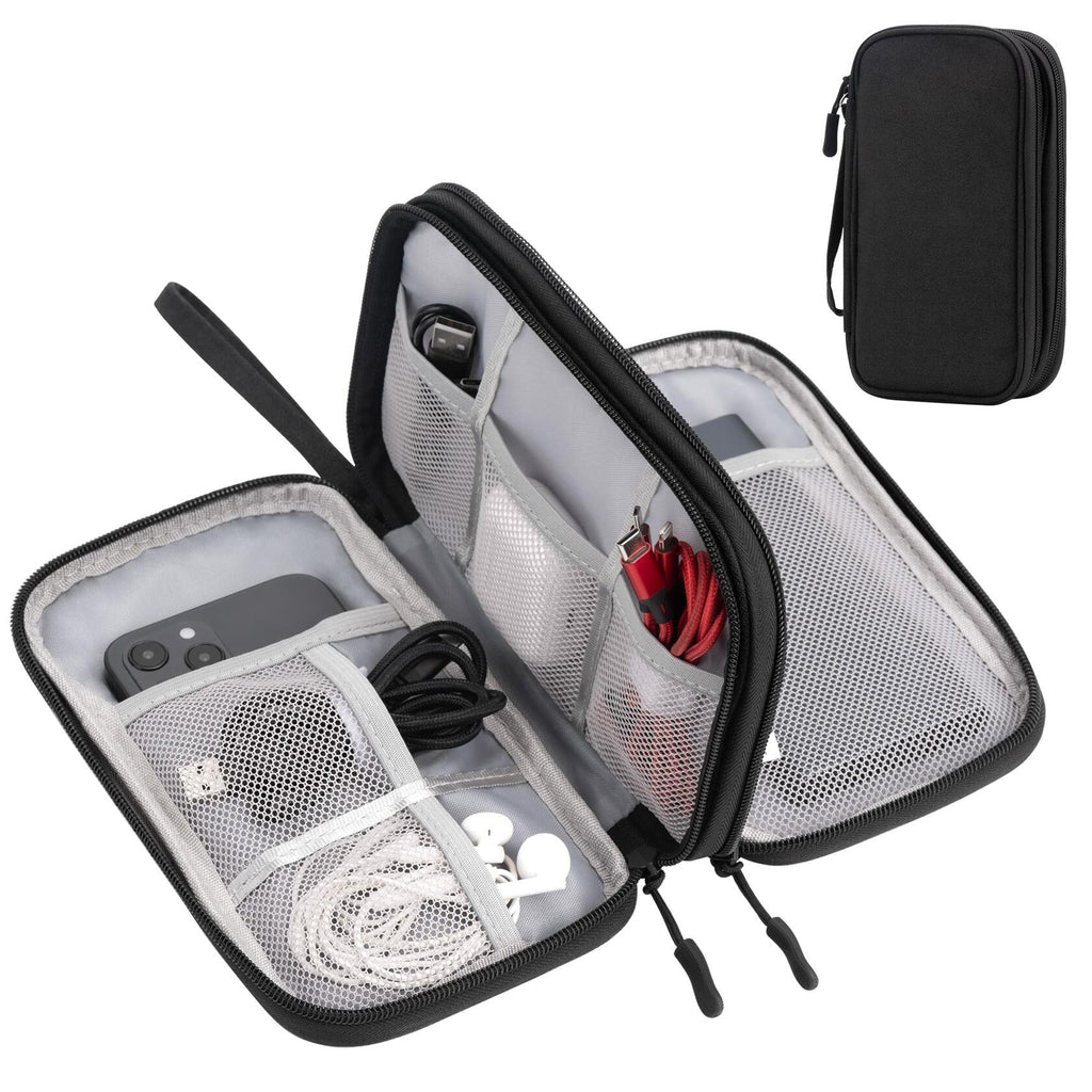 Arae Travel Electronic Organizer Pouch Black Double Layer Waterproof