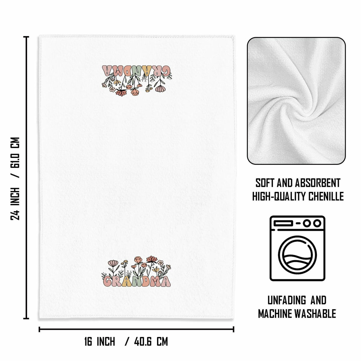 WFSM Grandma Gifts Kitchen Towel - 16×24 Inches