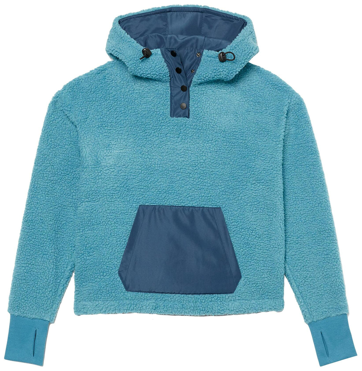 Amazon Essentials Women's Teddy Fleece Hoodie Jacket Teal Blue Size 1X