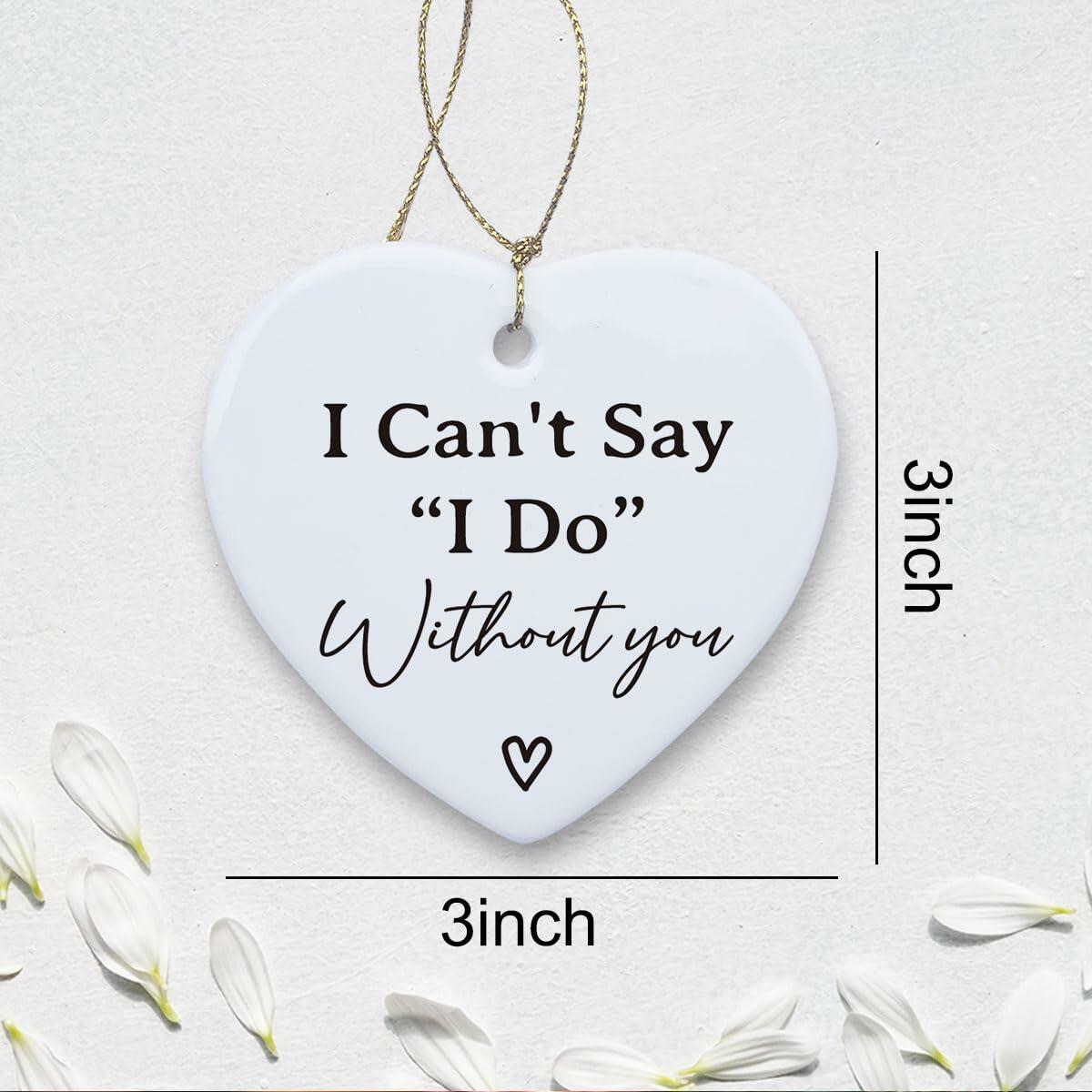 Bridesmaid Maid of Honor Heart Ceramic Ornament Wedding Gift