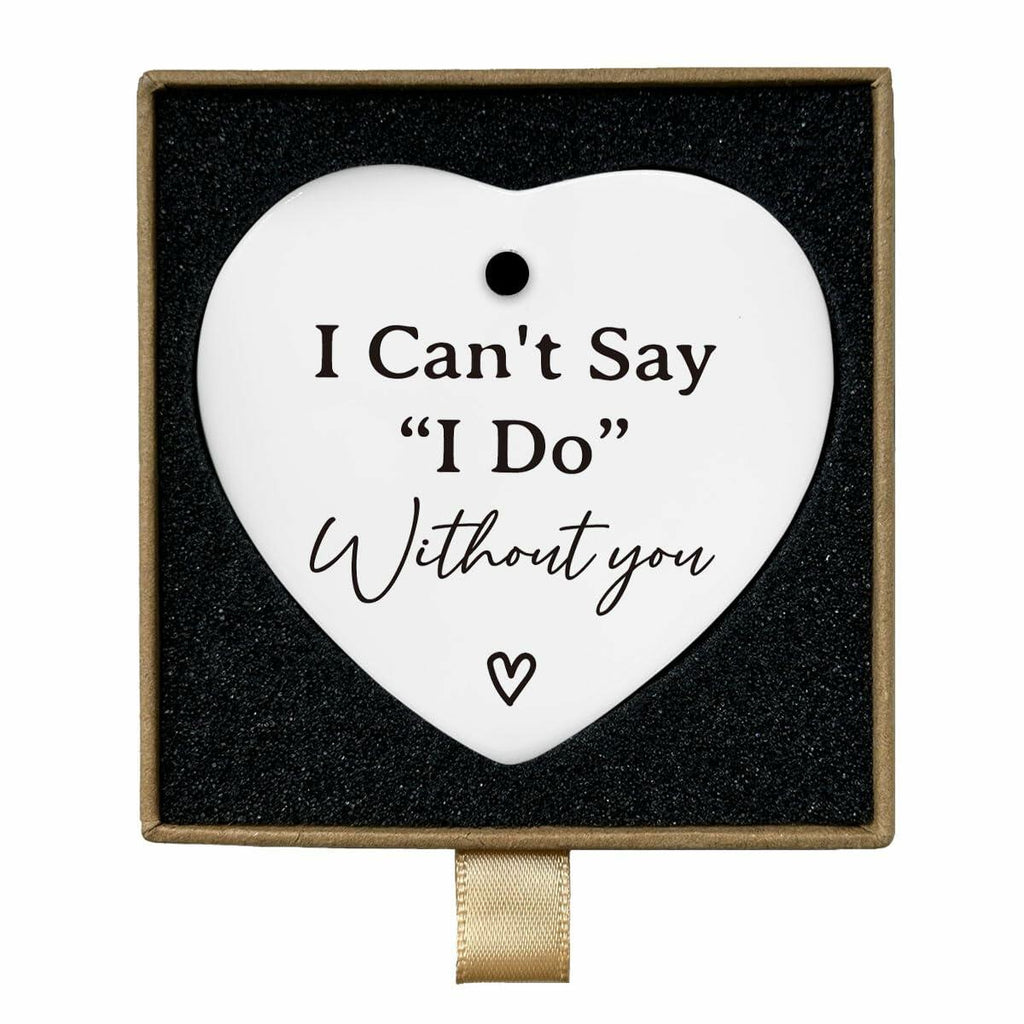 Bridesmaid Maid of Honor Heart Ceramic Ornament Wedding Gift