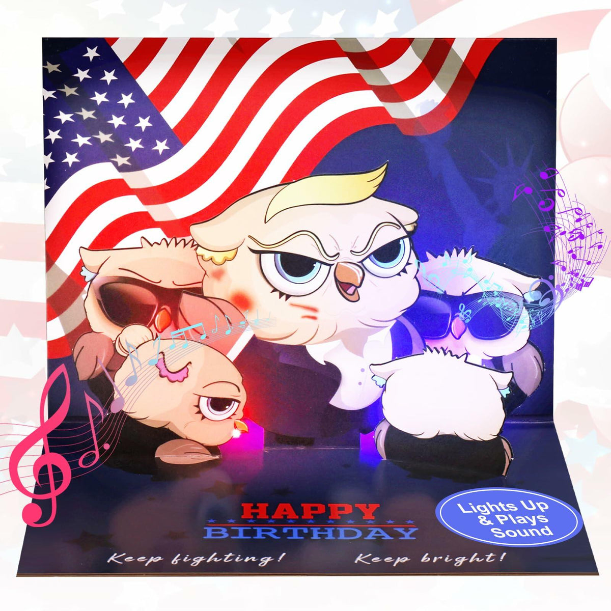 Yinqing 3D Pop Up Birthday Card with Light and Music Multicolor