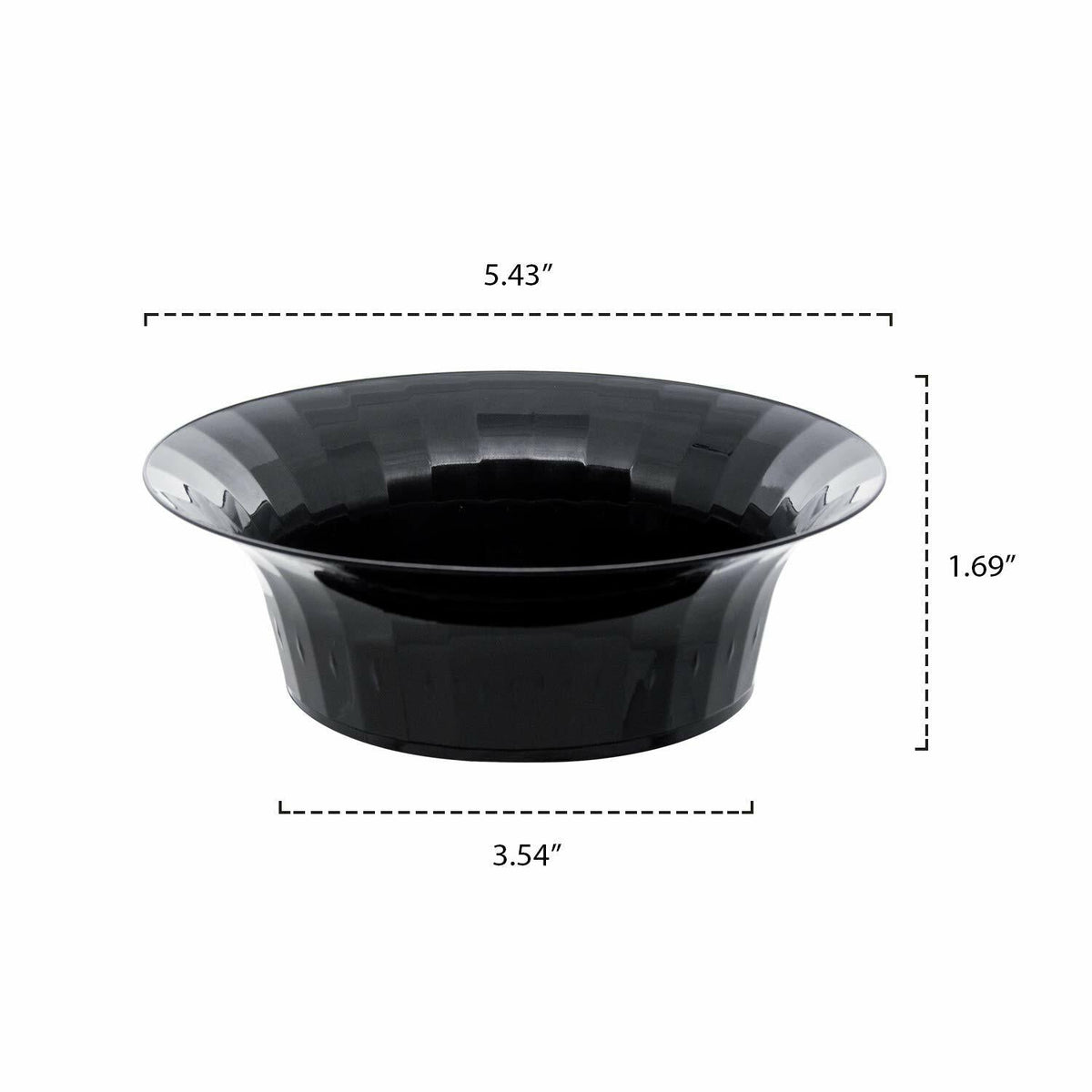 Party Essentials Deluxe Plastic Salad Bowls 10oz Black 20 Count