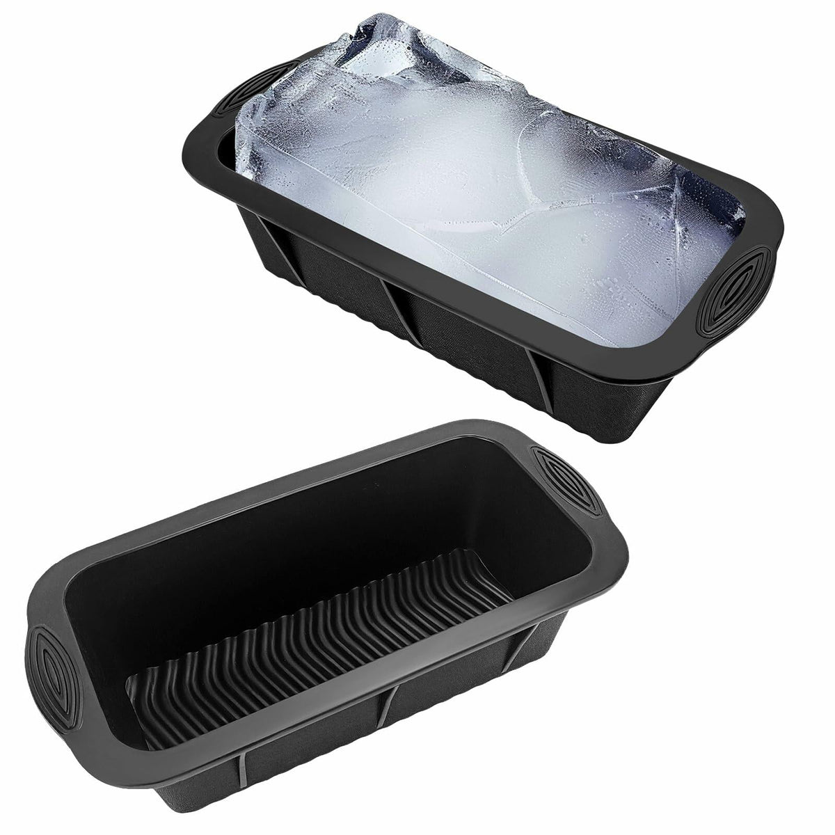 POUYRBA 2pcs Extra Large 6LB Blue Silicone Ice Block Mold for Ice Bath