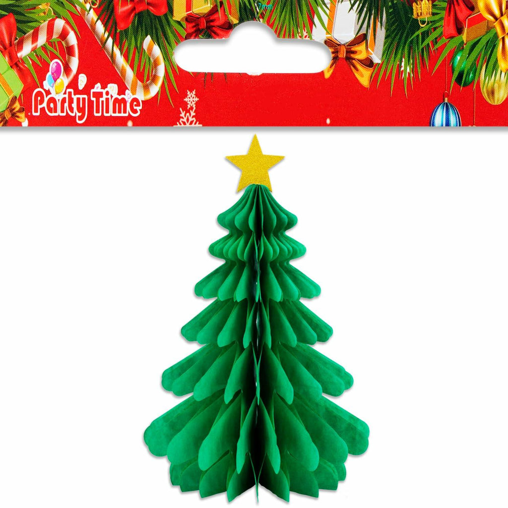 Christmas Tree Honeycomb Paper Pendant Decorations 4 pcs Hanging Ornaments