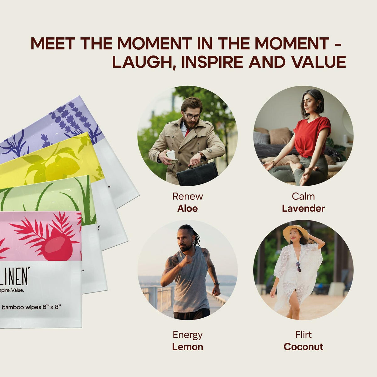 Liv Linen Bamboo Deodorant Wipes Lemon Scent 30 Count