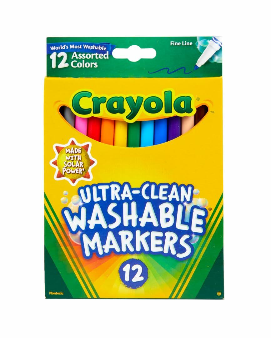 [Like New] Crayola Ultra Clean Fine Line Markers 12ct Washable Colors Arts Crafts