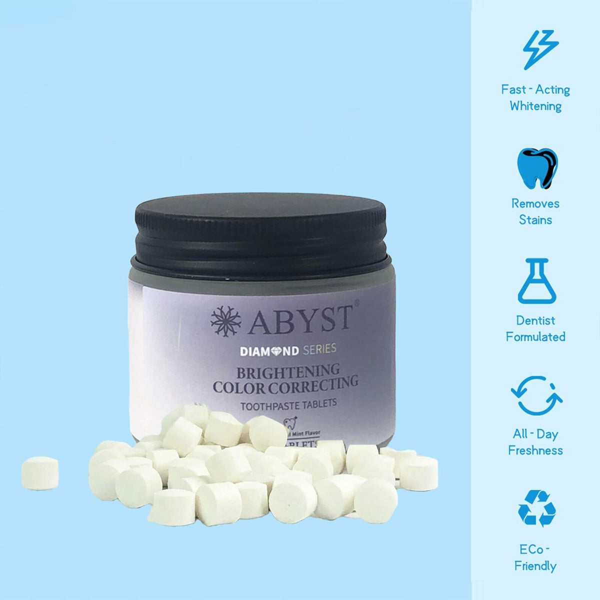 ABYST Toothpaste Tablets Fluoride-Free Whitening Nano Hydroxyapatite 62Ct