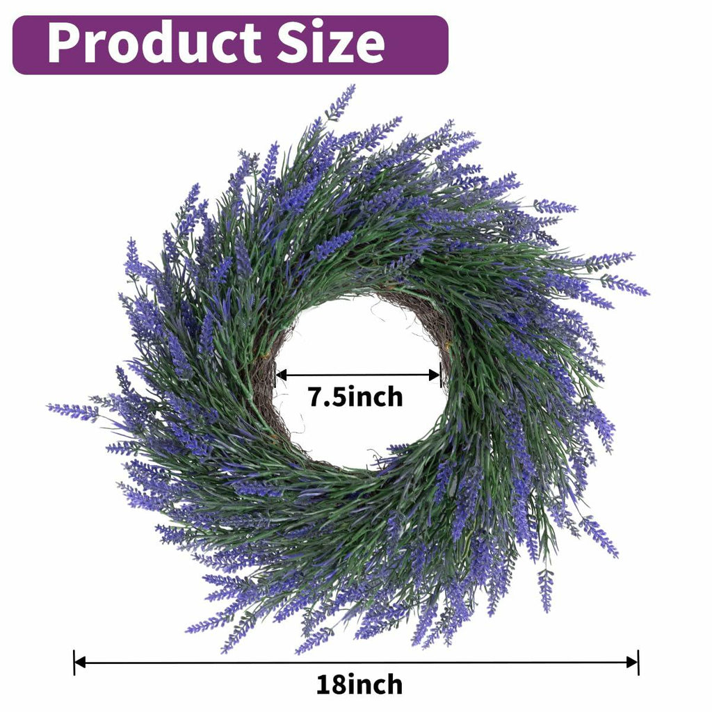 JUST FOR PARTY 18" Lavender Wreath Purple Artificial Spring Summer Decor
