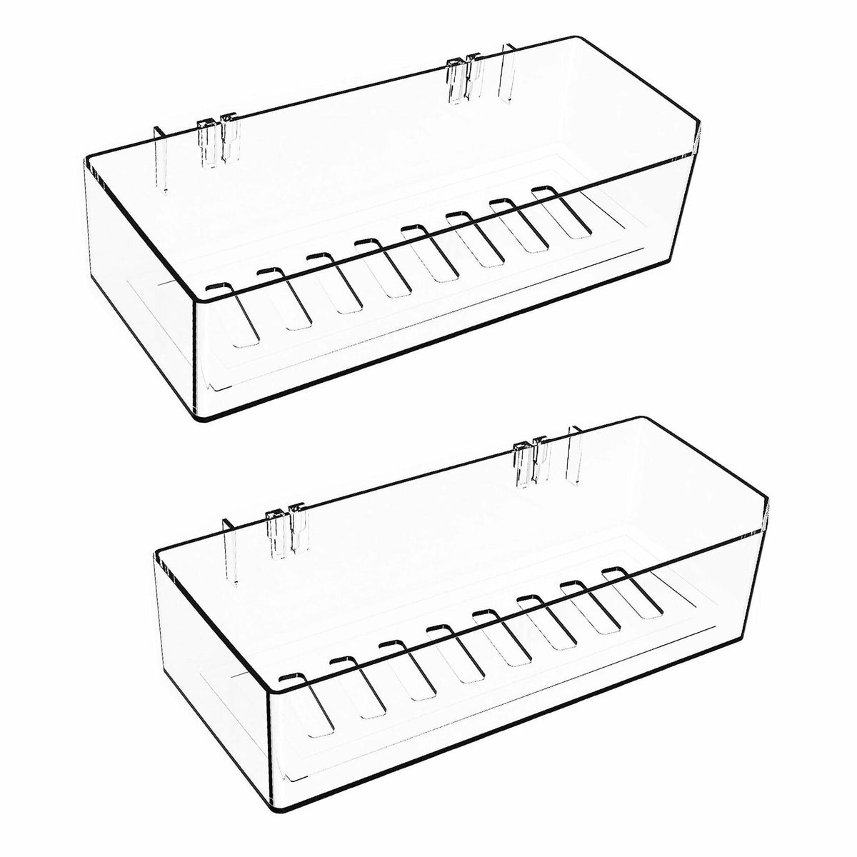 NDWLNYDM 2pc Acrylic Wall Mount Shower Shelves with Adhesive Tape Clear