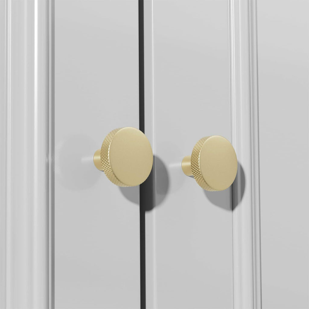 goldenwarm 5 Pack Gold Aluminium Alloy Cabinet Knobs for Drawers