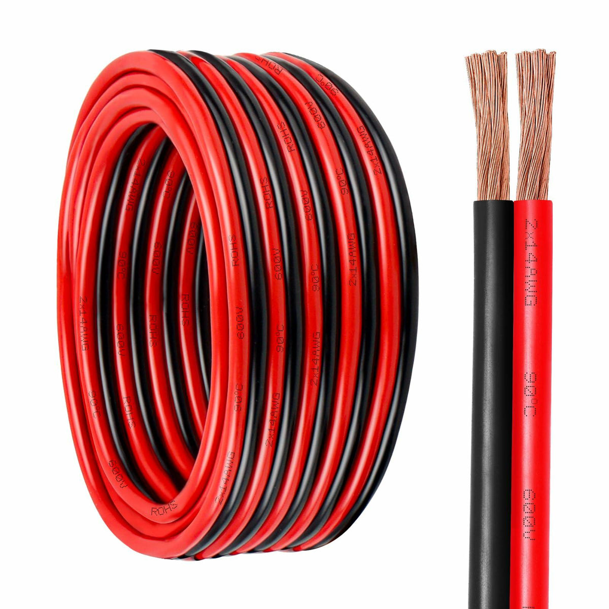 14 Gauge Copper Wire 2 Conductor 14 AWG Battery Cable 200FT Oxygen Free