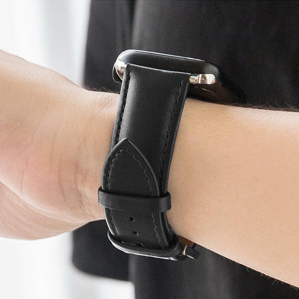 Narako Leather Apple Watch Band Compatible 41-49mm Series 9/SE Bicolor
