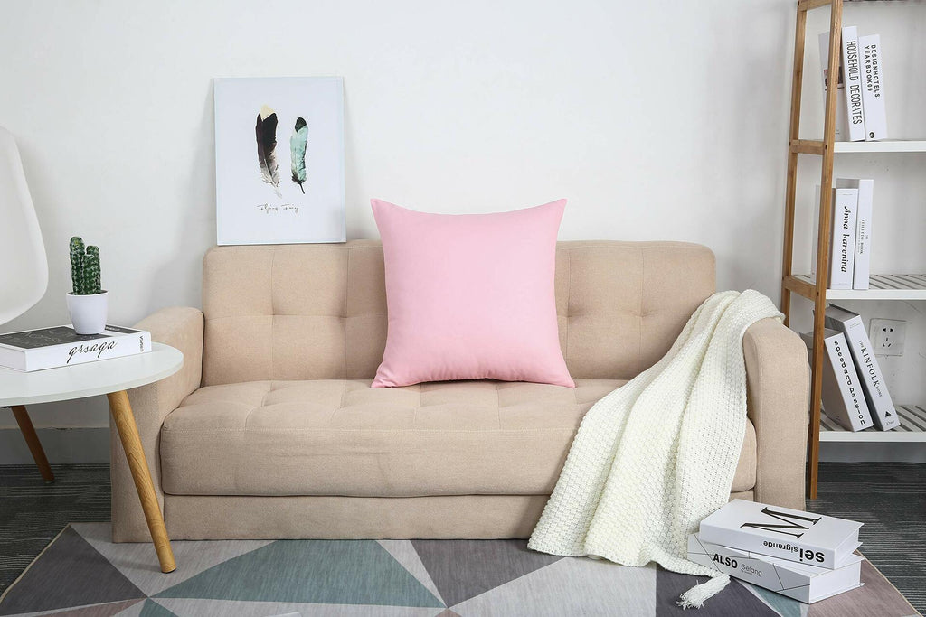 TangDepot Handmade Decorative Cotton Canvas Throw Pillow Covers 14x14 Salmon