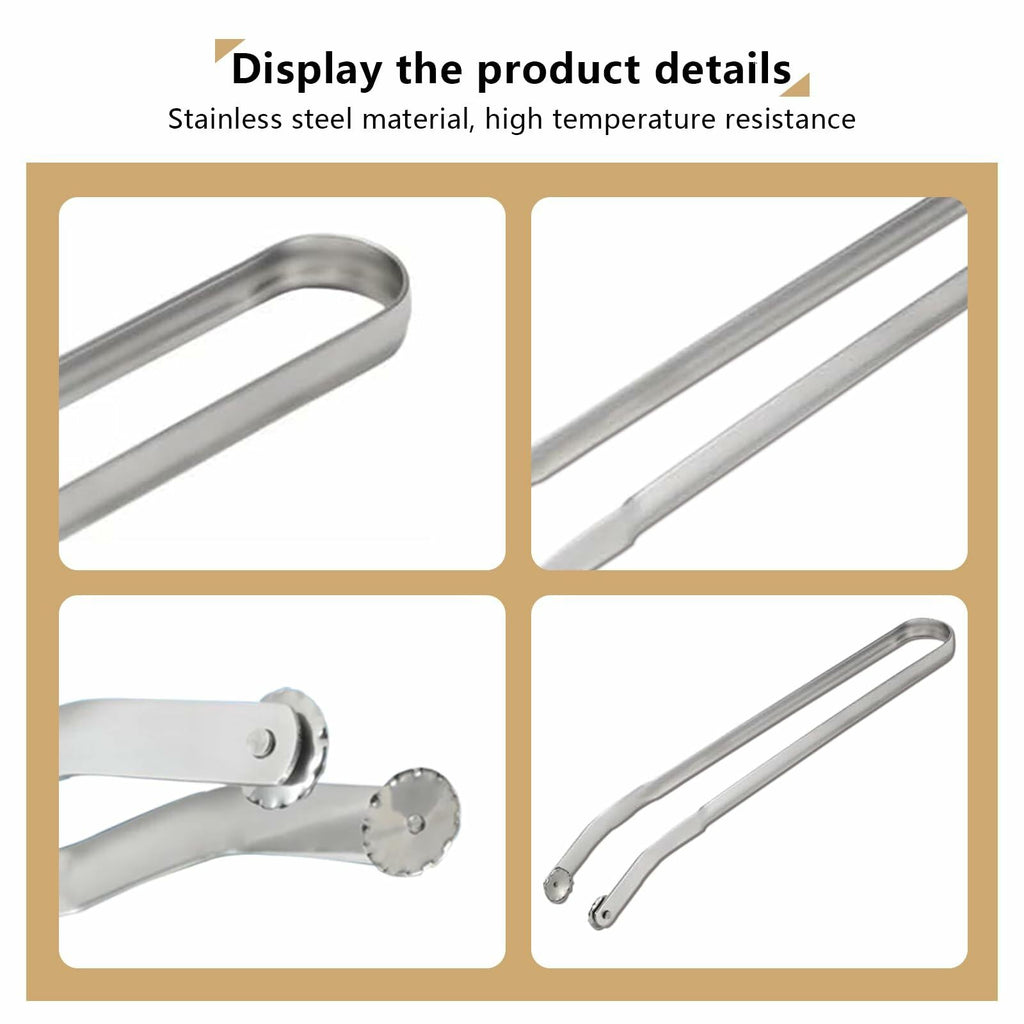 QKFU Stainless Steel BBQ Rotating Tongs for Meat and Vegetables 15 Inch