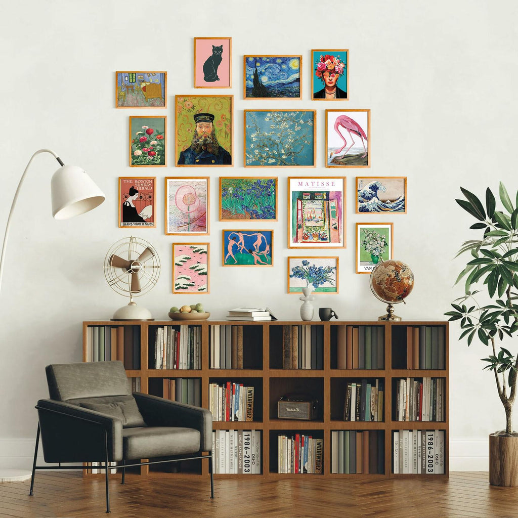 365DoRoTeYa Colorful Eclectic Gallery Wall Art Set 17 PCS Unframed