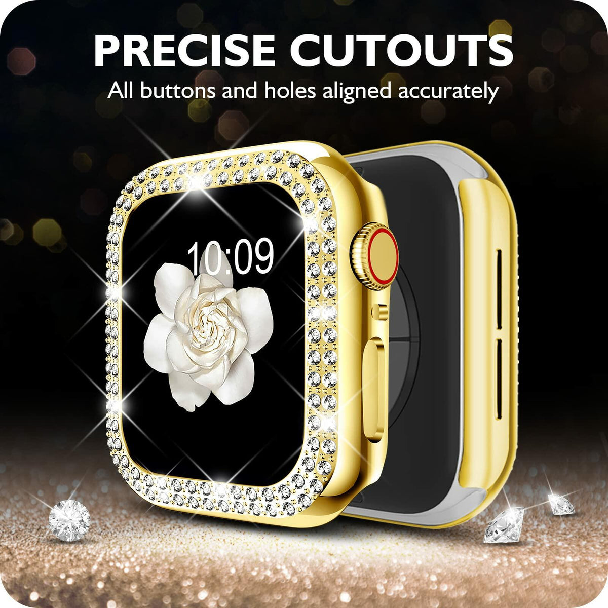 DABAOZA Apple Watch Band Crystal Rhinestone Case Mesh Strap 38mm Starlight