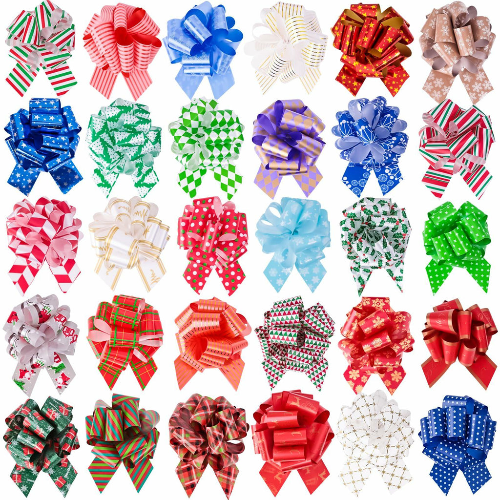 VGOODALL Christmas Pull Bows 5 Inch 30PCS Red Gift Wrap Decor