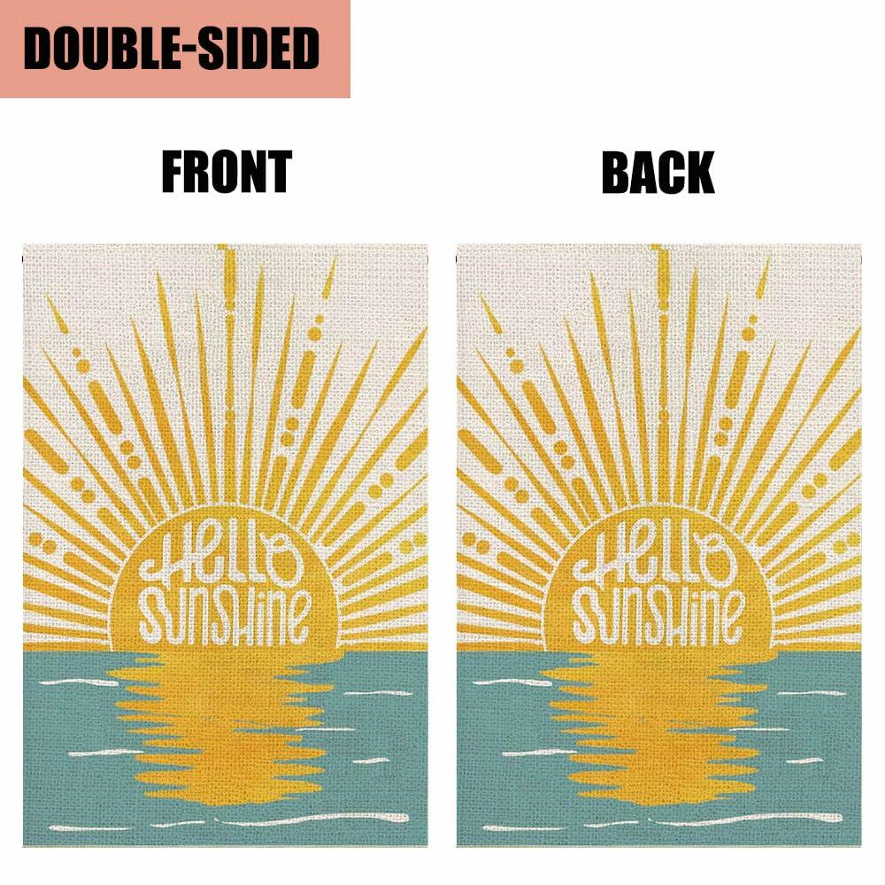 QQPPOLIU Summer Garden Flag Double Sided Linen Fabric 12x18 Inch Outdoor