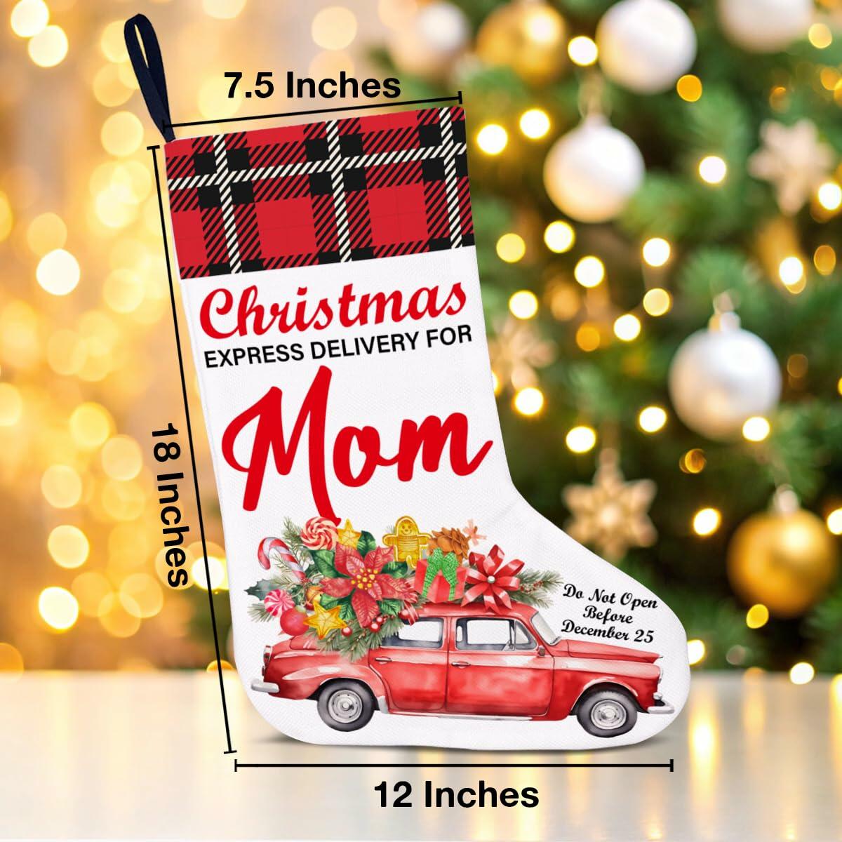 TSUYAWU Mom Christmas Stocking Hanging Decoration 18x12 Inch Xmas Holiday