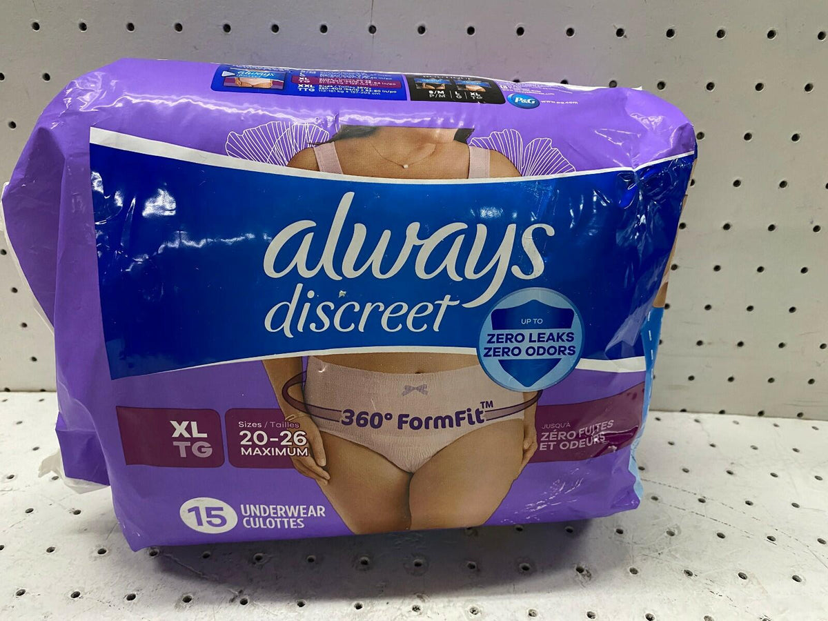 Always Discreet Max Large Underwear 17 Count Size Large