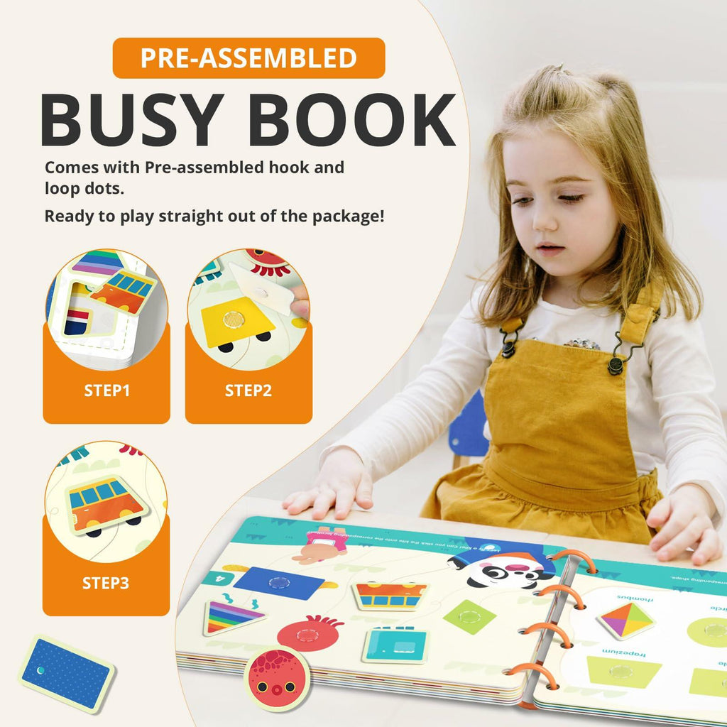 Almond Island Preschool Busy Book Montessori Learning Activity Sticker Book