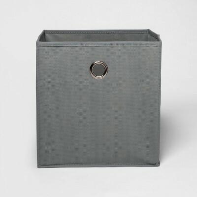 Room Essentials Fabric Cube Storage Bin Gray 11 Inch
