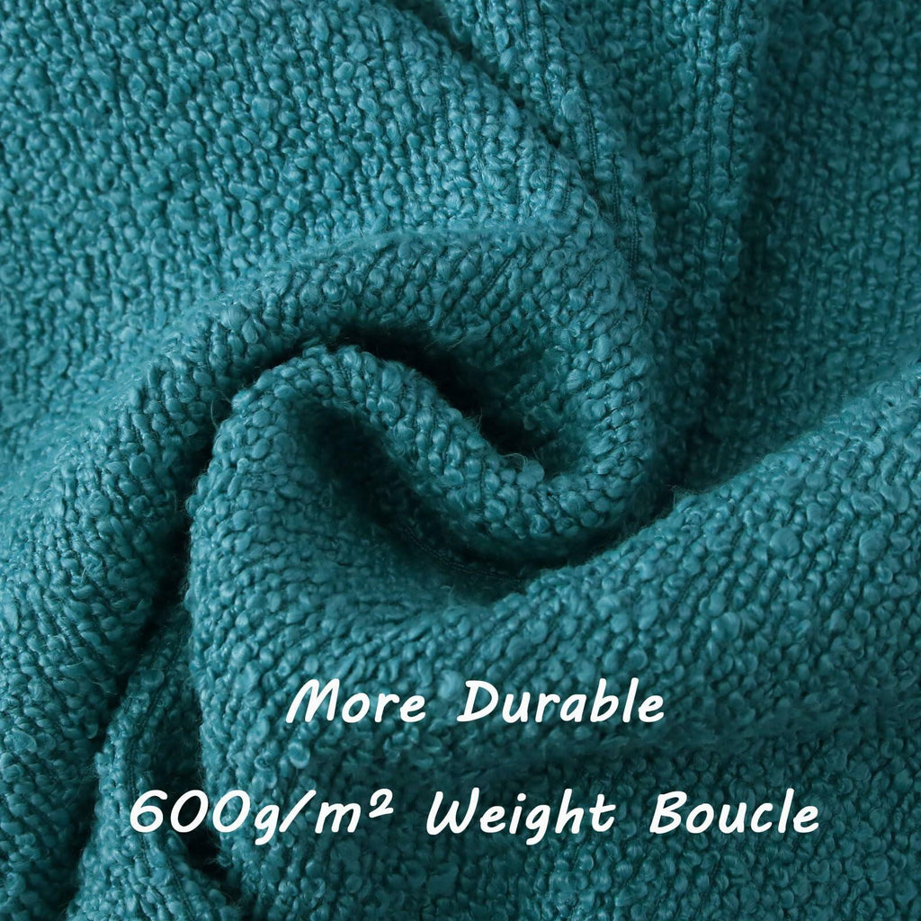 FUTEI Teal Blue Throw Pillow Covers 16x16 Inch Pack of 2 Cozy Boucle