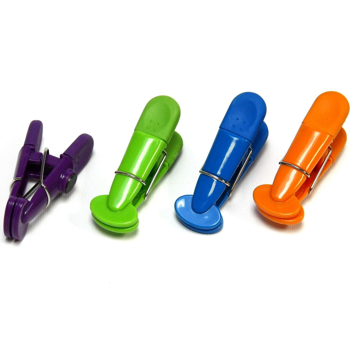 Chef Craft Select Plastic Magnetic Memo Clip 7in 4pc Purple/Orange/Green/Blue