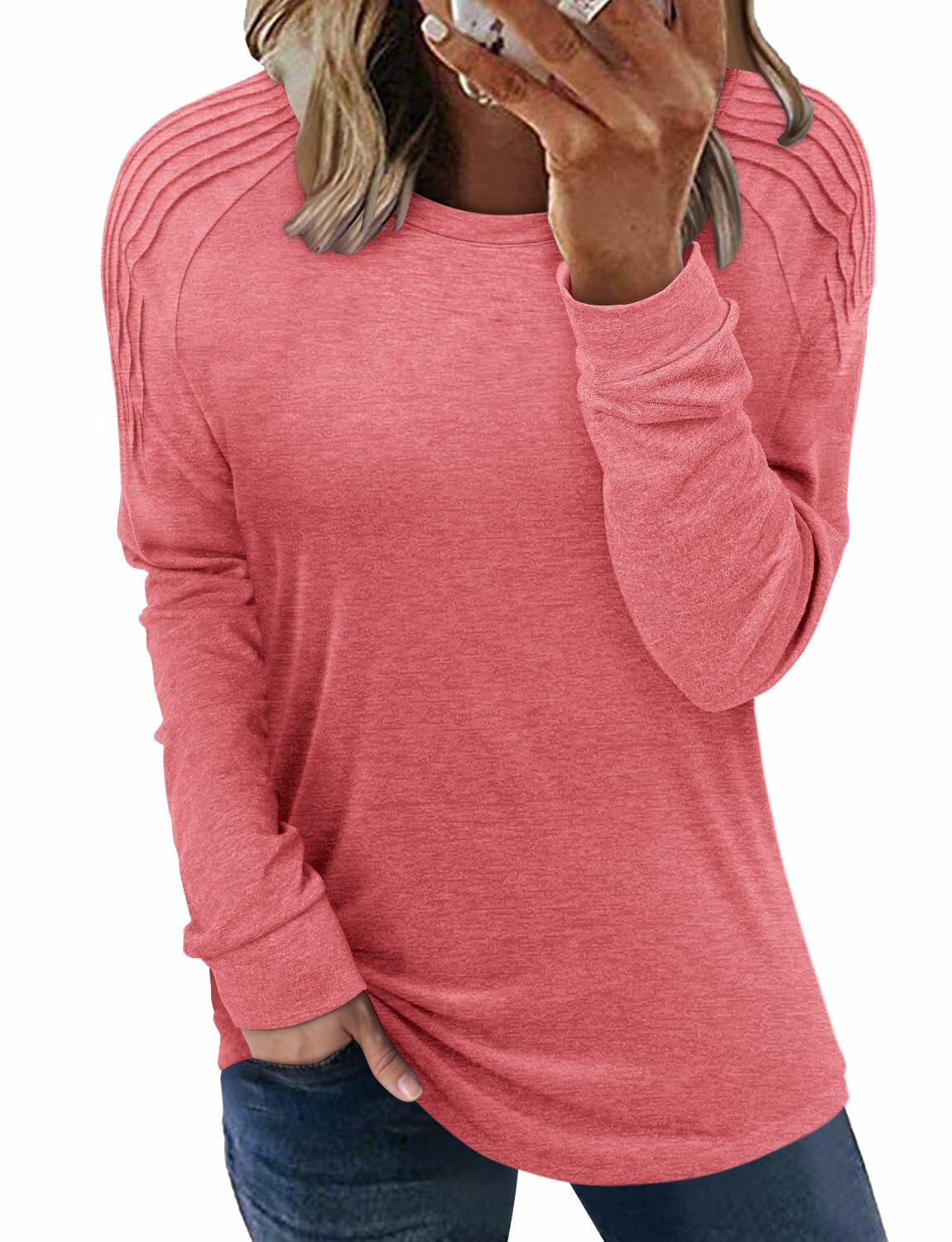 StunShow Women's Long Sleeve Pullover Shirt Pink XXL Size XXL