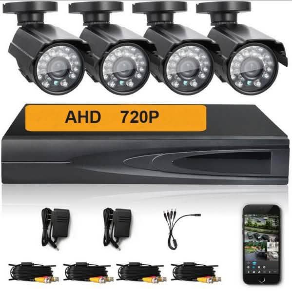 Outdoor AHD Home Security 4 Camera and DVR System