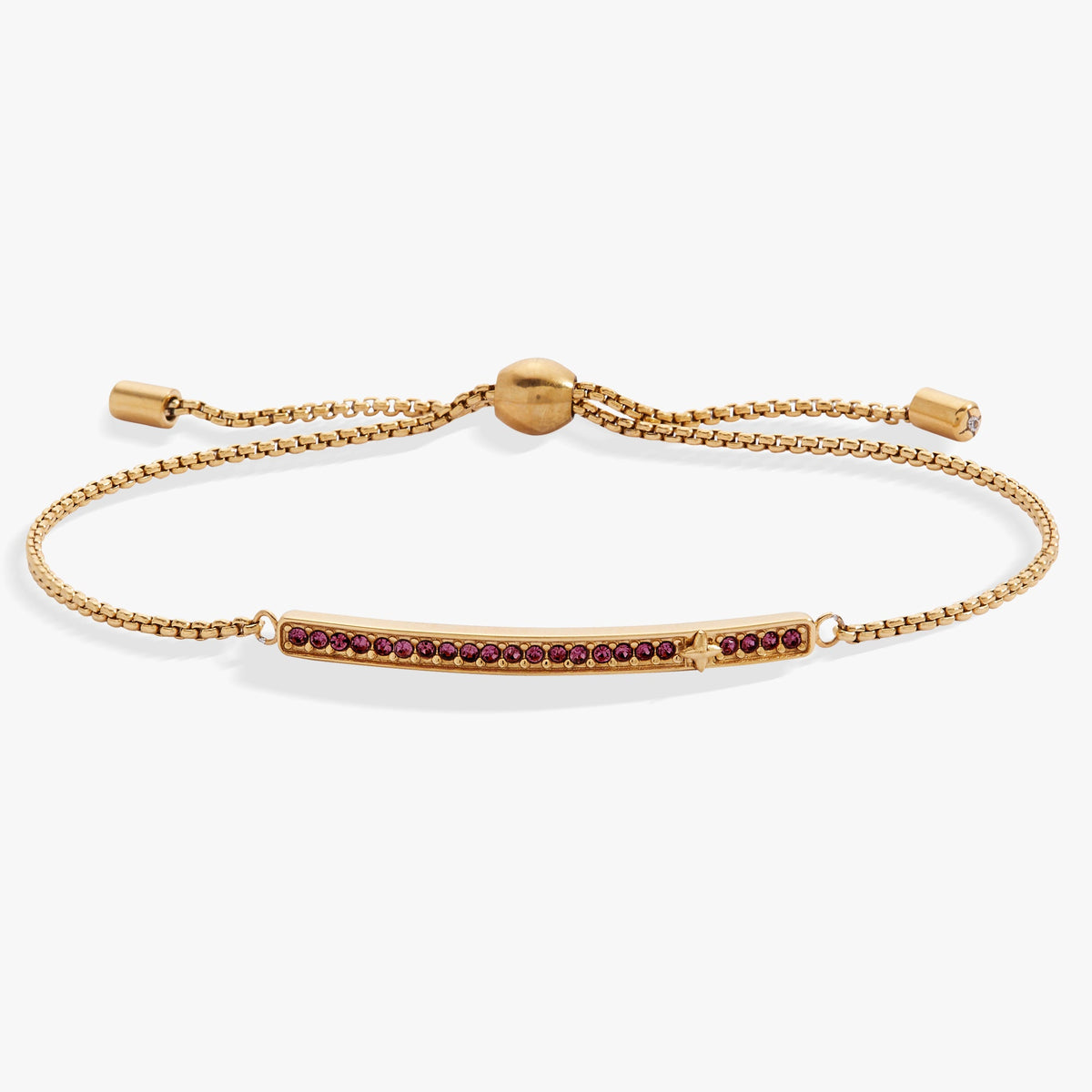 February Everyday Birthstone Pave Bolo Bracelet
