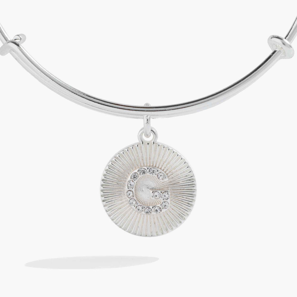 Initial G Pave Starburst Texture Bangle
