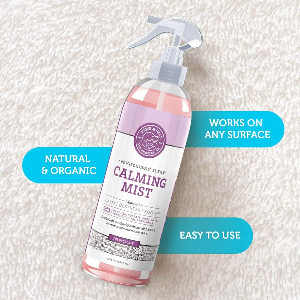 Paws & Pals Pet Natural Calming Spray Cologne or Chews Treat for Dogs and Cats
